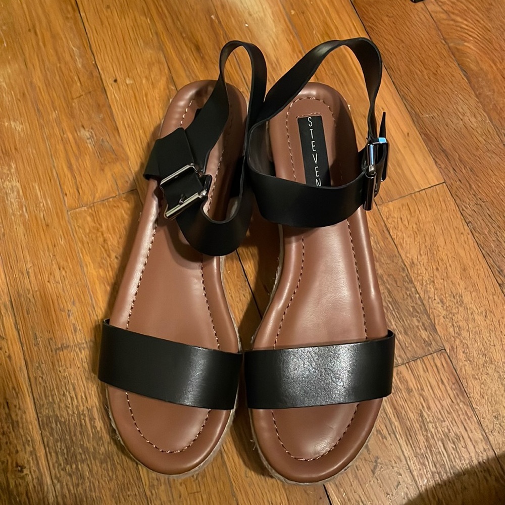 Steven by Steve Madden black wedge espadrilles. 9.5